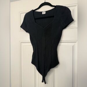Abercrombie Black Ribbed Bodysuit